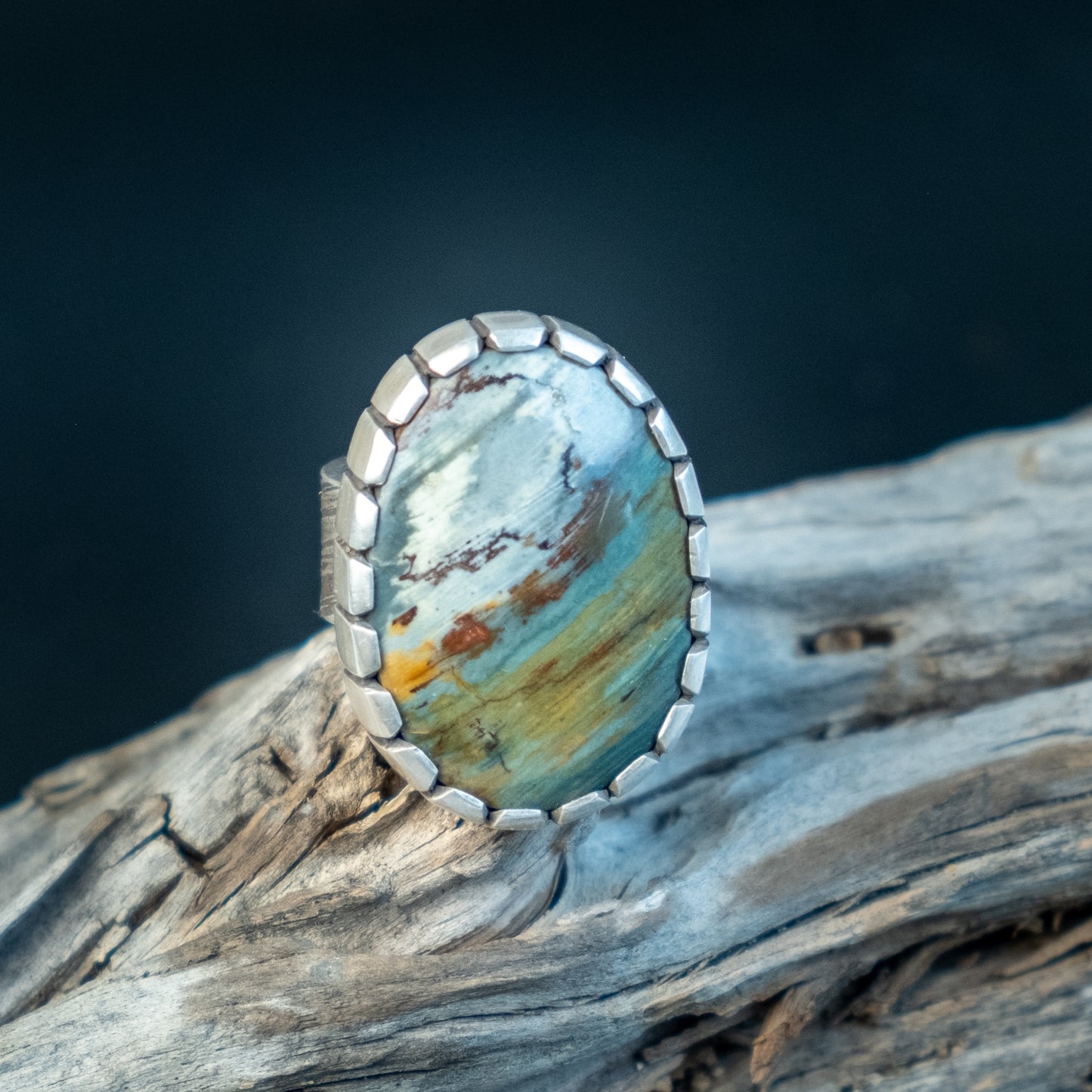 Blue Sky, Gary Green Ring - Size 10