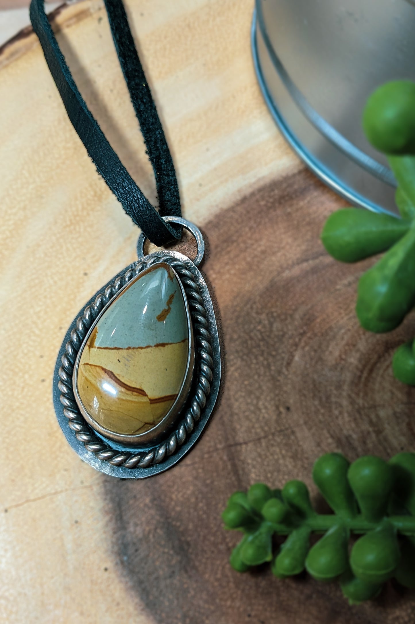 Earth's Elegance: Sterling Silver Pendant with Picture Jasper Stone