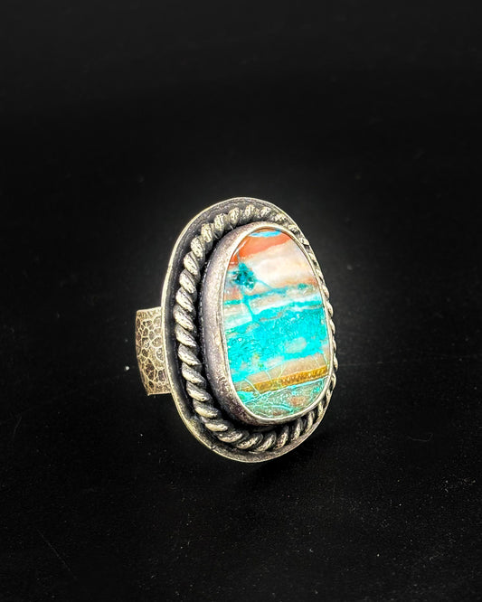 "Arizona Blue" Silver Ring - Size 6.75