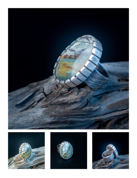 Blue Sky, Gary Green Ring - Size 10