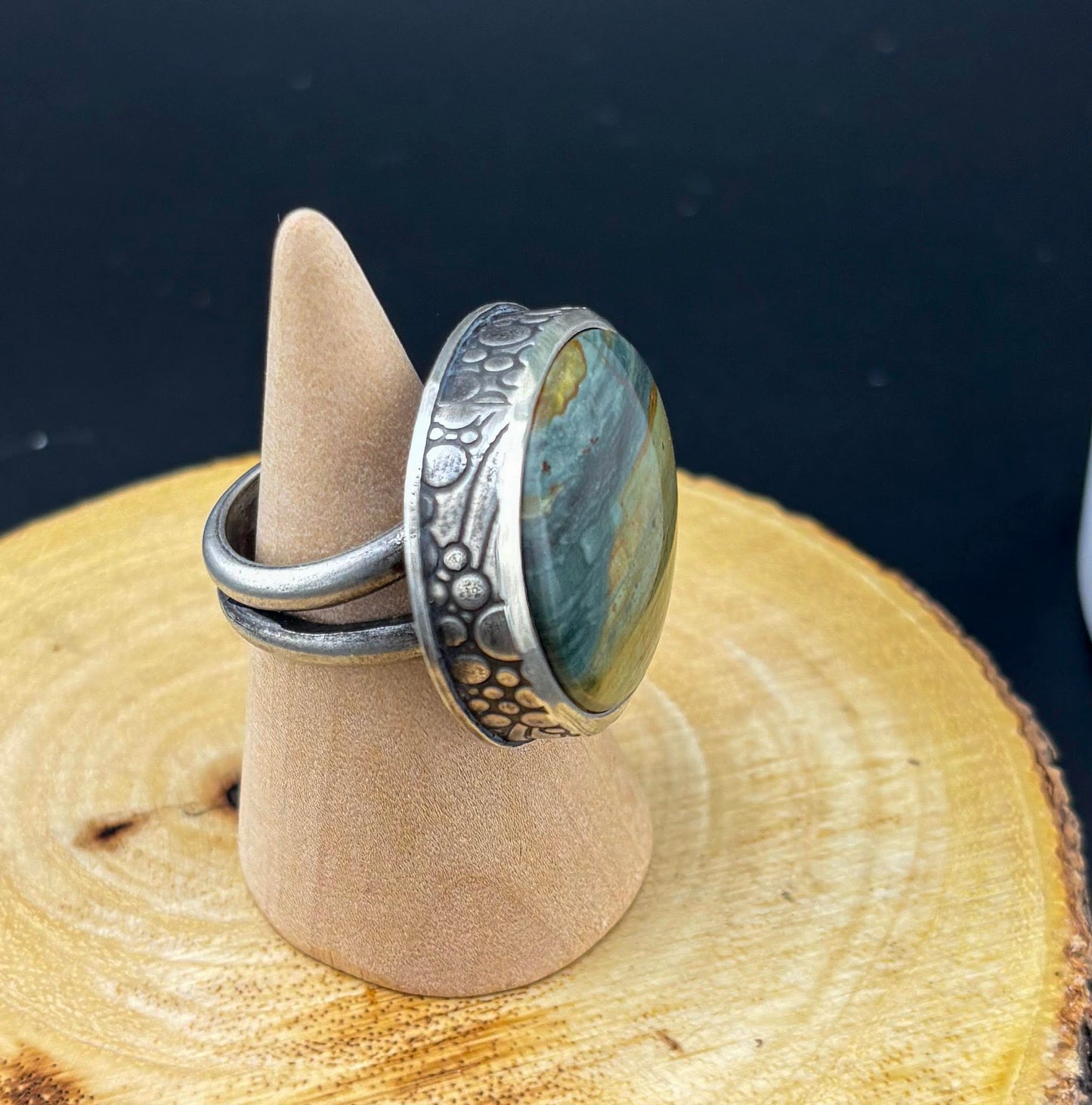 Gary Green Ring w/Rolled Bezel - Size 8