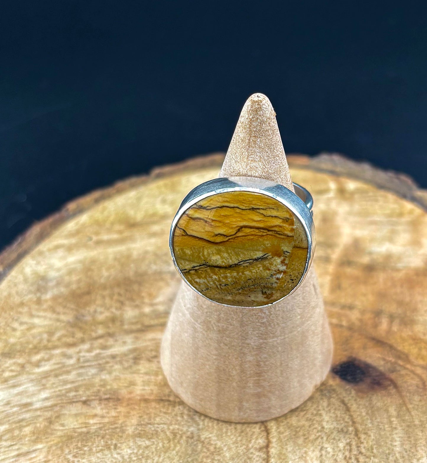 Desert Landscape: Picture Jasper Ring - Size 7