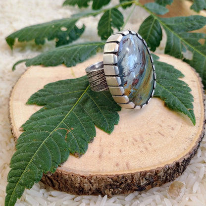 Blue Sky, Gary Green Ring - Size 10