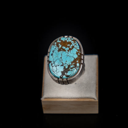 #8 Turquoise Ring with Semi Castellated Bezel