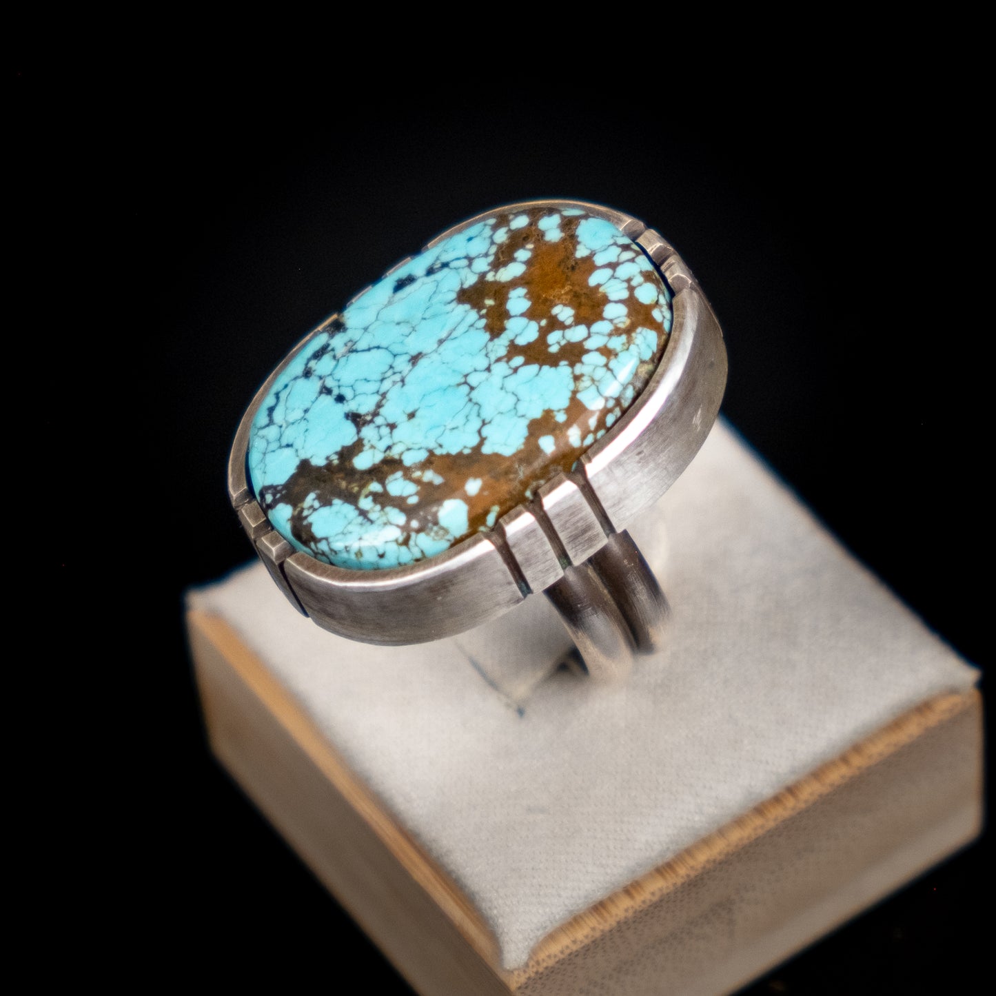 #8 Turquoise Ring with Semi Castellated Bezel