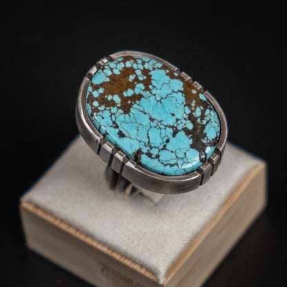 #8 Turquoise Ring with Semi Castellated Bezel