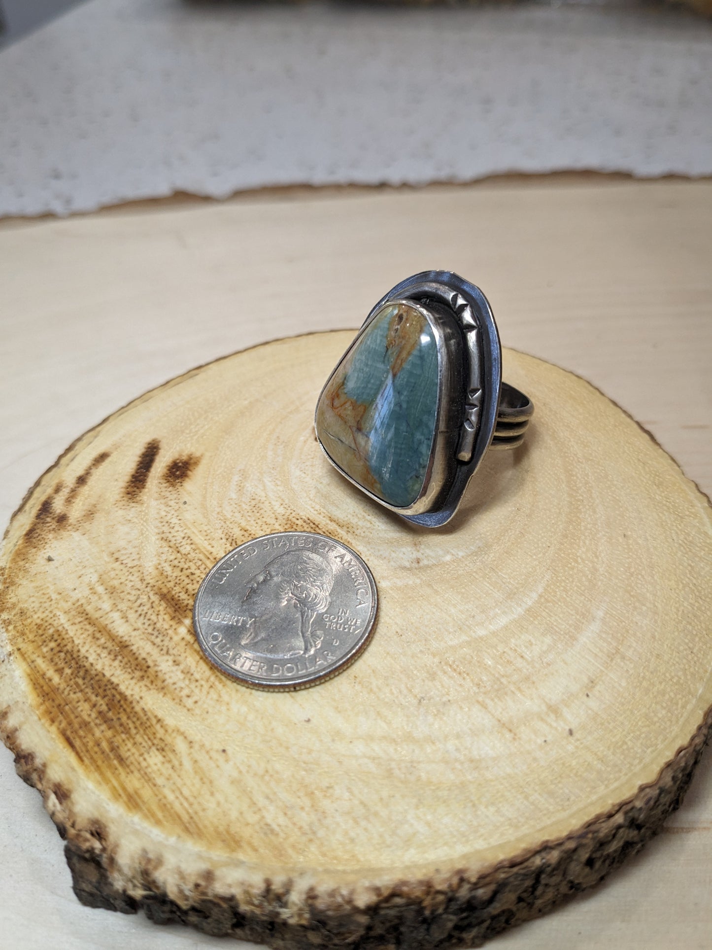 Sunset Arch: Gary Green Jasper Ring