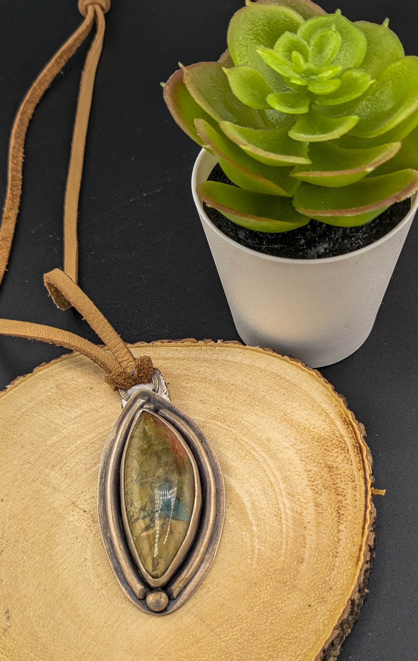 Earth's Elegance: Sterling Silver Pendant with Picture Jasper Stone