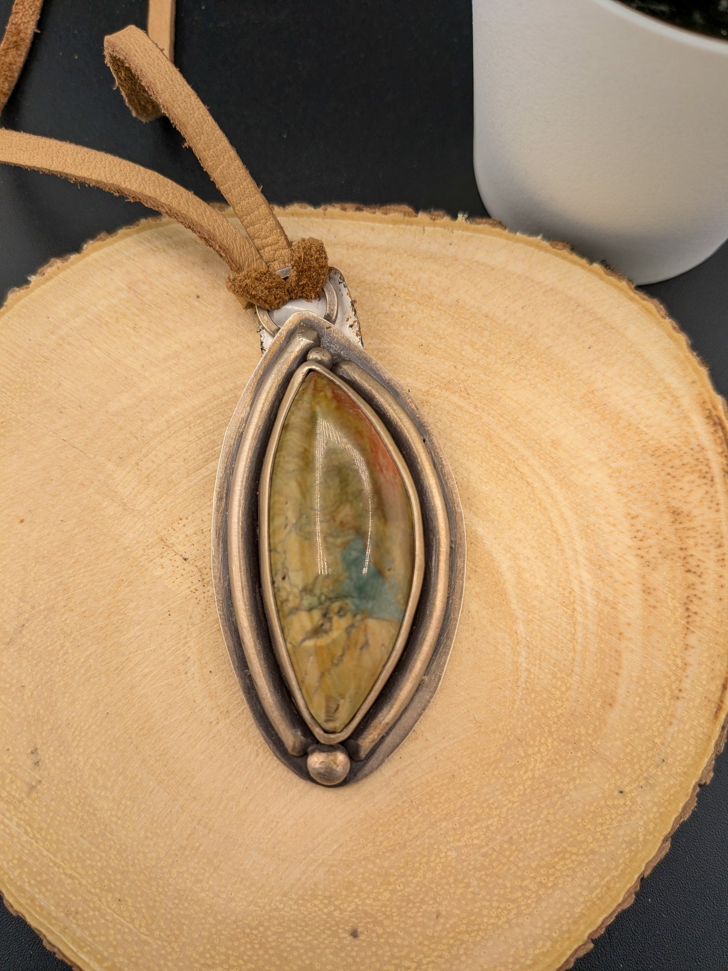 Earth's Elegance: Sterling Silver Pendant with Picture Jasper Stone